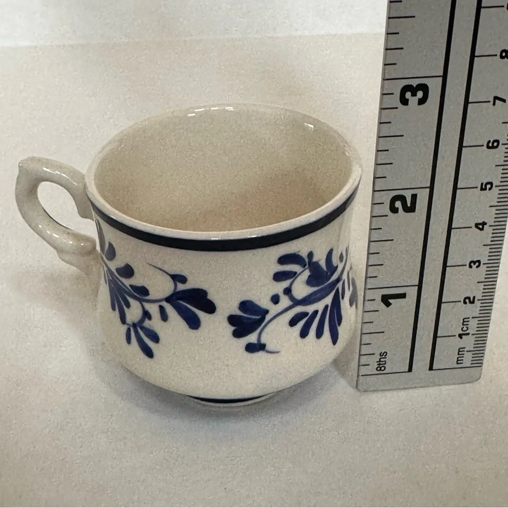 Rare Vintage Teacup Delft Blue Hand Painted  165 Blue and White